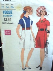 7524 VOGUE 68 HI FIT SS SUSPENDER SEAM A-DRESS PATTERN 12 34